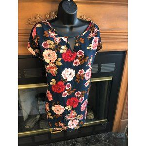 Love J Navy & Floral Top 3X